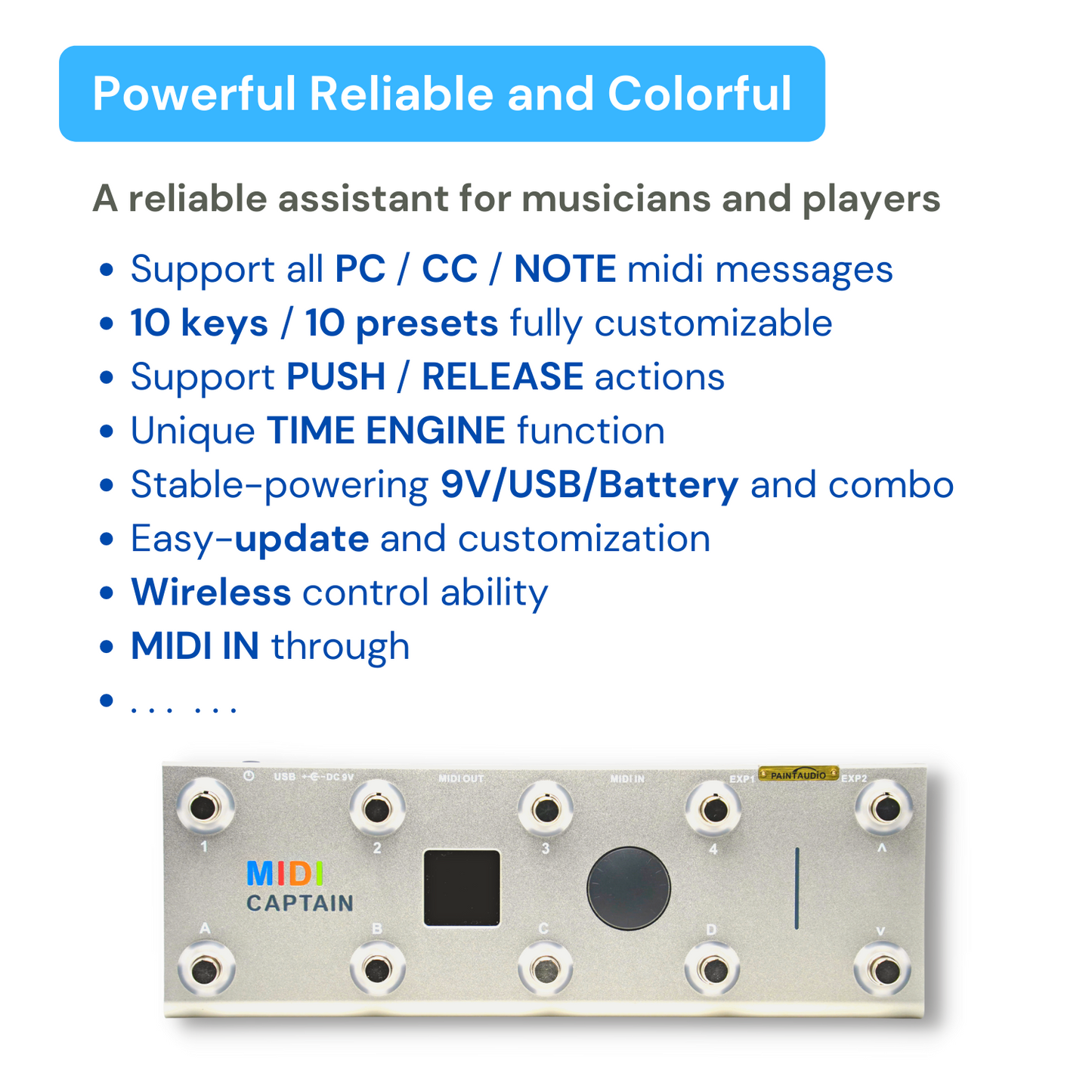 PaintAudio MIDI Captain Foot Controller (GOLD)