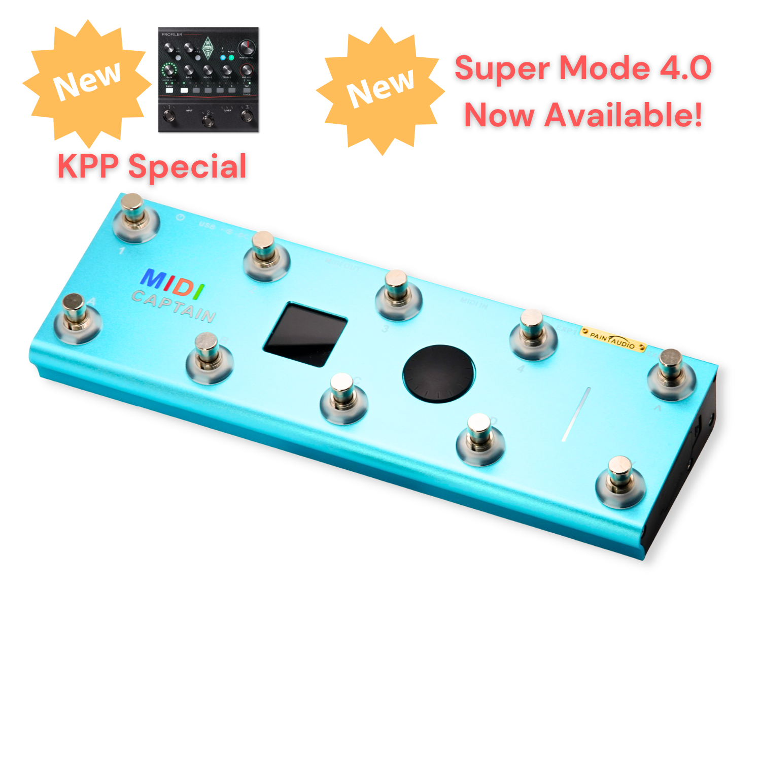 MIDI CAPTAIN フットコントローラー PaintAudio MIDI Captain Foot Controller (BLUE)