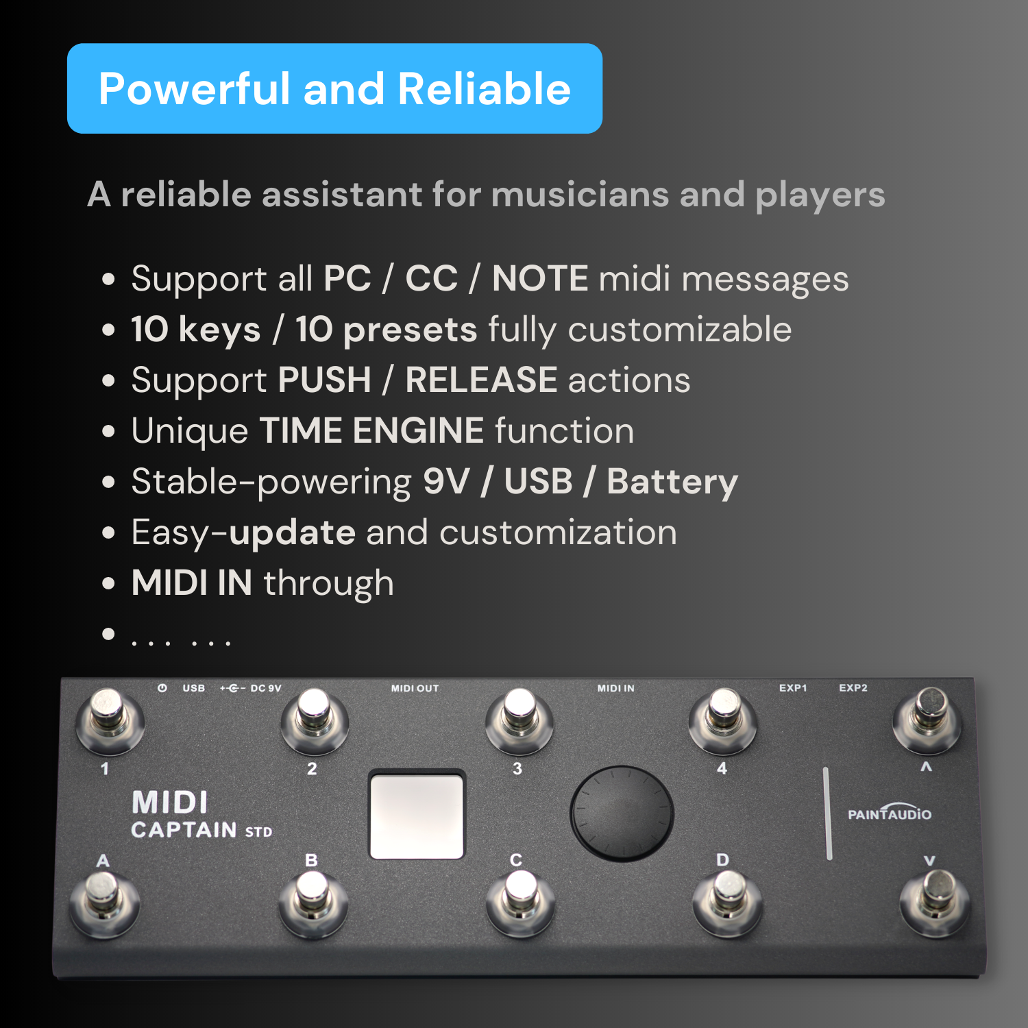 りゅう PAN AUDIO MIDI CAPTAIN STD MIDI Captain STD Vesion (Black) – PaintAudio